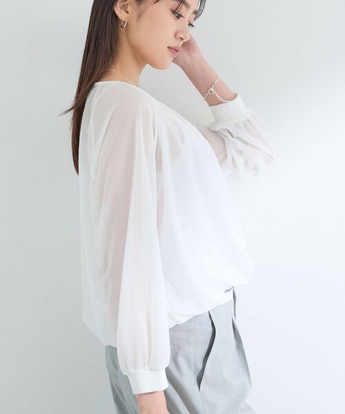 INDIVI / インディヴィ カットソー | 【体型カバー／マシンウォッシュ対応】シアージャージトップス | 詳細2