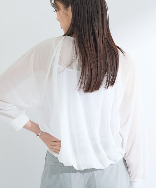 INDIVI / インディヴィ カットソー | 【体型カバー／マシンウォッシュ対応】シアージャージトップス | 詳細3