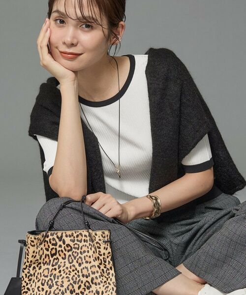 INDIVI / インディヴィ ニット・セーター | 【インナーで活躍／アンサンブル】クルーネック半袖ニット | 詳細11