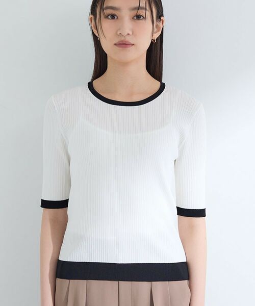 INDIVI / インディヴィ ニット・セーター | 【インナーで活躍／アンサンブル】クルーネック半袖ニット | 詳細16