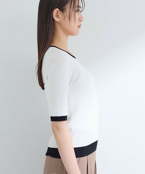 INDIVI / インディヴィ ニット・セーター | 【インナーで活躍／アンサンブル】クルーネック半袖ニット | 詳細17