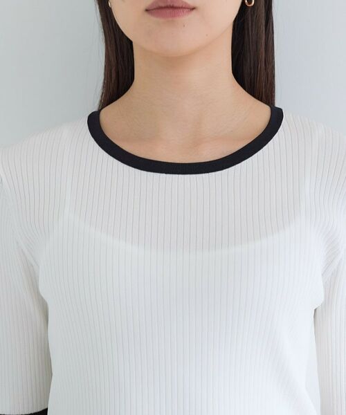 INDIVI / インディヴィ ニット・セーター | 【インナーで活躍／アンサンブル】クルーネック半袖ニット | 詳細19