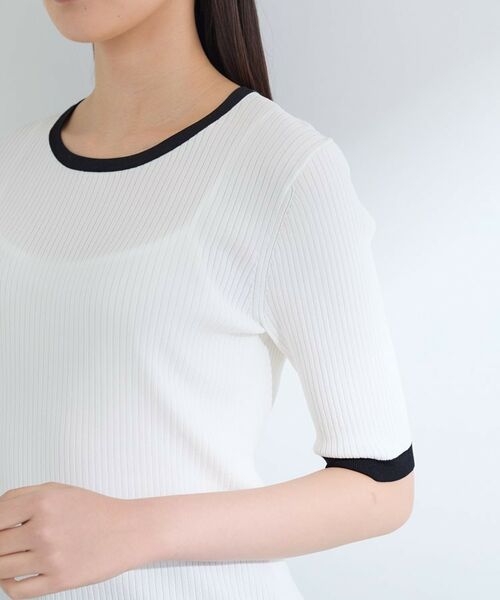 INDIVI / インディヴィ ニット・セーター | 【インナーで活躍／アンサンブル】クルーネック半袖ニット | 詳細20