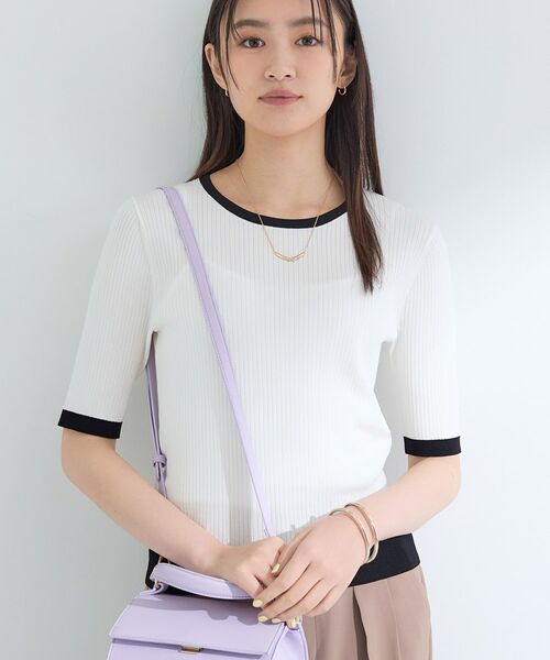 INDIVI / インディヴィ ニット・セーター | 【インナーで活躍／アンサンブル】クルーネック半袖ニット | 詳細22