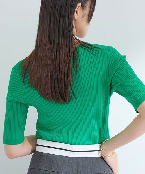 INDIVI / インディヴィ ニット・セーター | 【インナーで活躍／アンサンブル】クルーネック半袖ニット | 詳細3