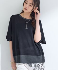 INDIVI / インディヴィ ニット・セーター | 【洗える／二の腕カバー】バイカラーラメニット