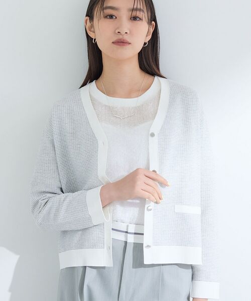INDIVI / インディヴィ カーディガン・ボレロ | 【軽く羽織れる/洗える】ジャケット風カーディガン | 詳細3