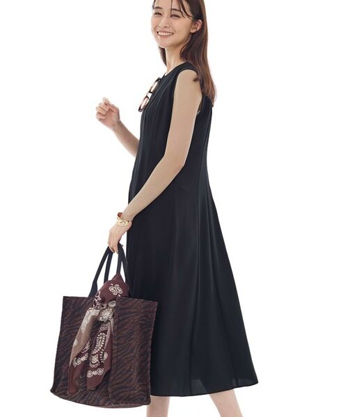 INDIVI / インディヴィ ロング・マキシ丈ワンピース | 【美シルエット】ノースリーブワンピース | 詳細7