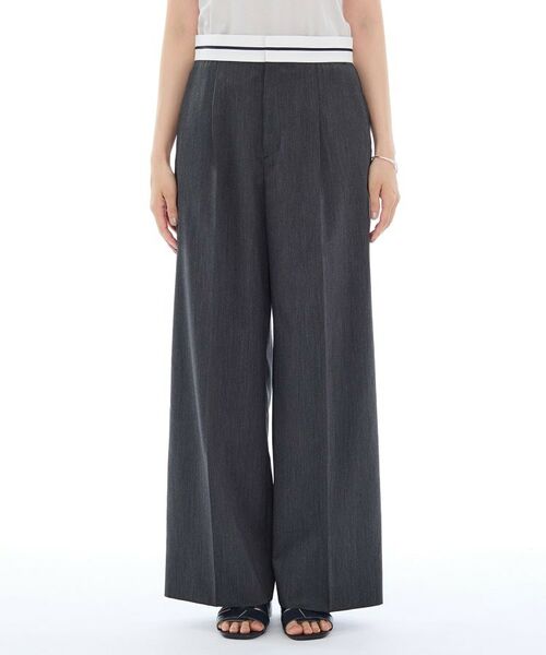 INDIVI / インディヴィ パンツ | 【ウール調素材】ベルトデザインワイドパンツ | 詳細10