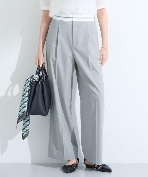 INDIVI / インディヴィ パンツ | 【ウール調素材】ベルトデザインワイドパンツ | 詳細17