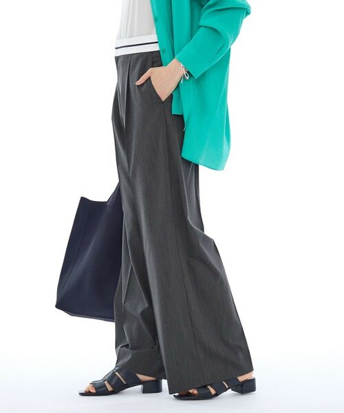 INDIVI / インディヴィ パンツ | 【ウール調素材】ベルトデザインワイドパンツ | 詳細6