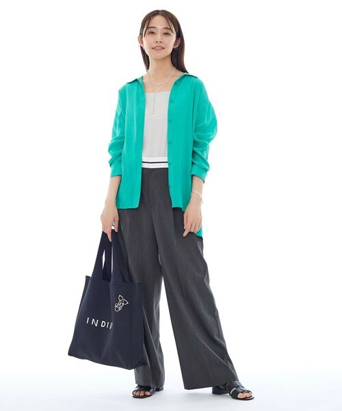 INDIVI / インディヴィ パンツ | 【ウール調素材】ベルトデザインワイドパンツ | 詳細8