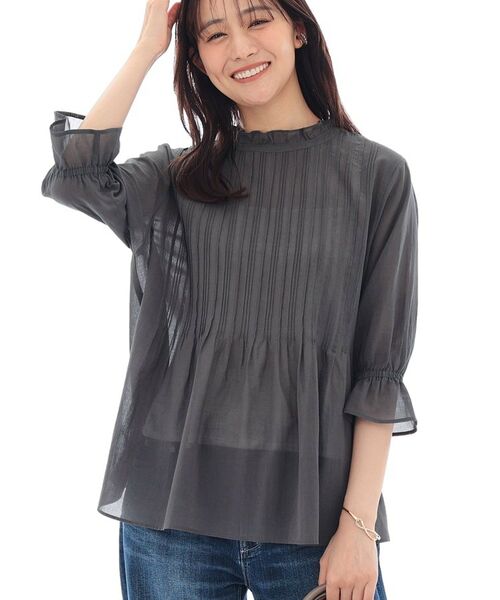 INDIVI / インディヴィ シャツ・ブラウス | 【洗える/コットン】ピンタックシアーブラウス | 詳細7