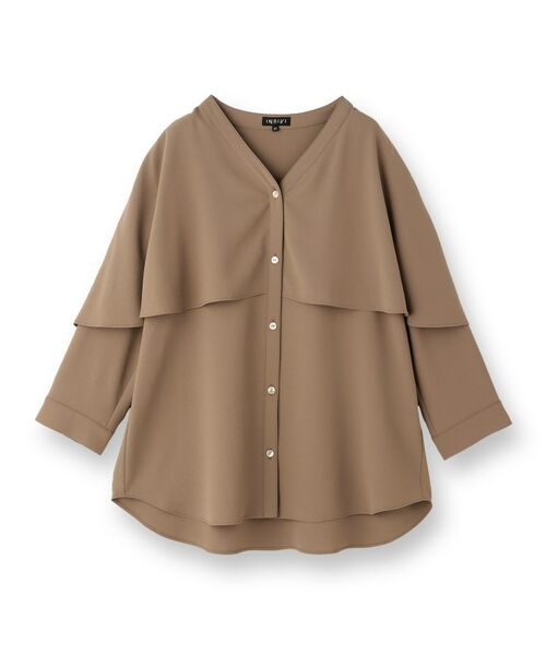 INDIVI / インディヴィ シャツ・ブラウス | 【羽織りとしても活躍!】ケープカラーブラウス | 詳細1