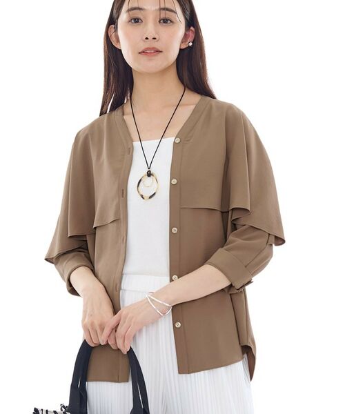 INDIVI / インディヴィ シャツ・ブラウス | 【羽織りとしても活躍!】ケープカラーブラウス | 詳細15