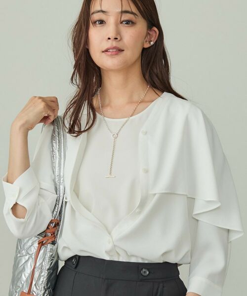 INDIVI / インディヴィ シャツ・ブラウス | 【羽織りとしても活躍!】ケープカラーブラウス | 詳細2