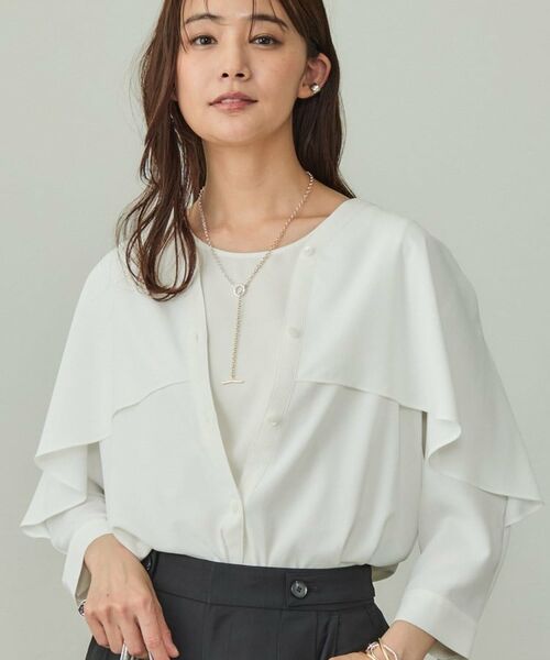 INDIVI / インディヴィ シャツ・ブラウス | 【羽織りとしても活躍!】ケープカラーブラウス | 詳細25