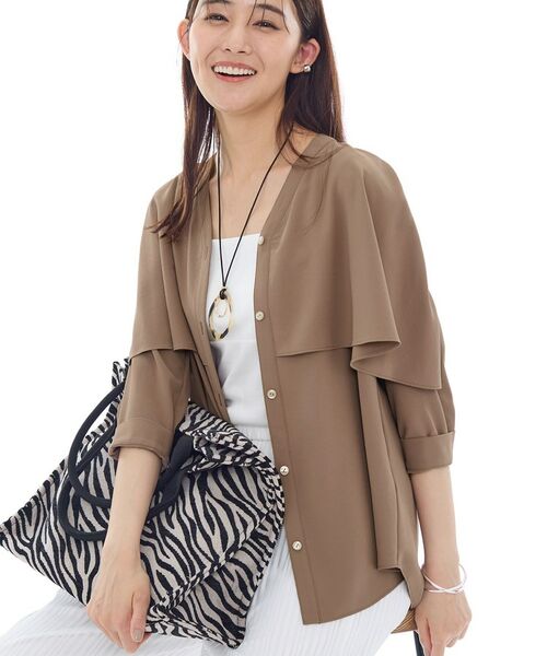 INDIVI / インディヴィ シャツ・ブラウス | 【羽織りとしても活躍!】ケープカラーブラウス | 詳細28