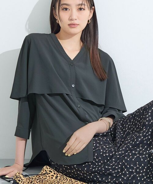INDIVI / インディヴィ シャツ・ブラウス | 【羽織りとしても活躍!】ケープカラーブラウス | 詳細6