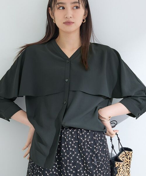 INDIVI / インディヴィ シャツ・ブラウス | 【羽織りとしても活躍!】ケープカラーブラウス | 詳細7