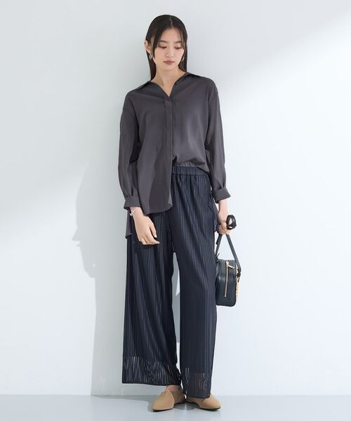 INDIVI / インディヴィ シャツ・ブラウス | 【体型カバー／清涼感】シアーオーバーシャツ | 詳細10