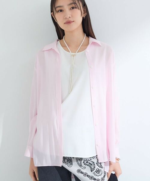 INDIVI / インディヴィ シャツ・ブラウス | 【体型カバー／清涼感】シアーオーバーシャツ | 詳細16