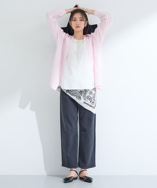 INDIVI / インディヴィ シャツ・ブラウス | 【体型カバー／清涼感】シアーオーバーシャツ | 詳細18