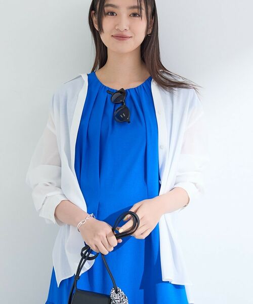 INDIVI / インディヴィ シャツ・ブラウス | 【体型カバー／清涼感】シアーオーバーシャツ | 詳細4