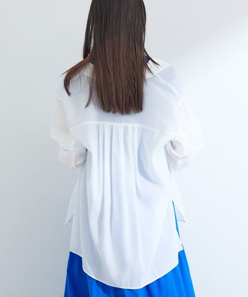 INDIVI / インディヴィ シャツ・ブラウス | 【体型カバー／清涼感】シアーオーバーシャツ | 詳細5