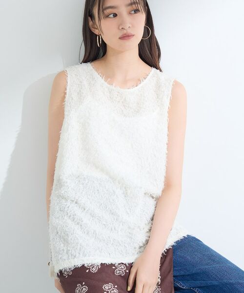 INDIVI / インディヴィ シャツ・ブラウス | 【インナーとしても活躍!】フリンジジャカードチュニック | 詳細2