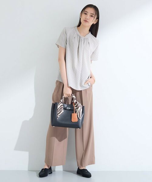 INDIVI / インディヴィ シャツ・ブラウス | 【UVケア】モノグラム ボウタイデザインブラウス | 詳細7