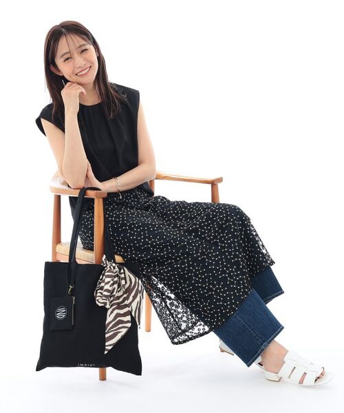 INDIVI / インディヴィ トートバッグ | ミニポーチチャーム付きキャンバストート | 詳細1