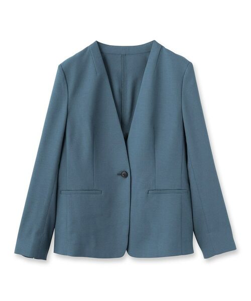 INDIVI / インディヴィ テーラードジャケット | 【洗える/スーツ/SETUP可能】リネン調ノーカラージャケット | 詳細1