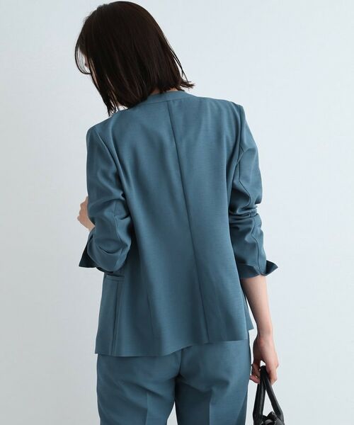 INDIVI / インディヴィ テーラードジャケット | 【洗える/スーツ/SETUP可能】リネン調ノーカラージャケット | 詳細12