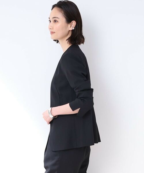 INDIVI / インディヴィ テーラードジャケット | 【洗える/スーツ/SETUP可能】リネン調ノーカラージャケット | 詳細14