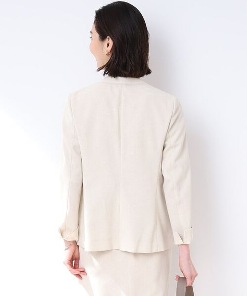 INDIVI / インディヴィ テーラードジャケット | 【洗える/スーツ/SETUP可能】リネン調ノーカラージャケット | 詳細17