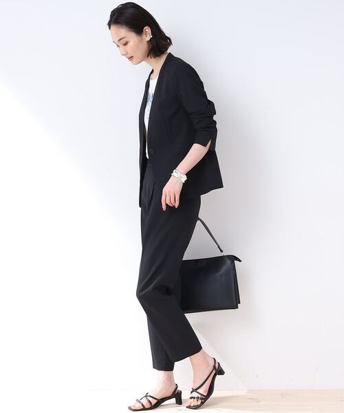 INDIVI / インディヴィ テーラードジャケット | 【洗える/スーツ/SETUP可能】リネン調ノーカラージャケット | 詳細21