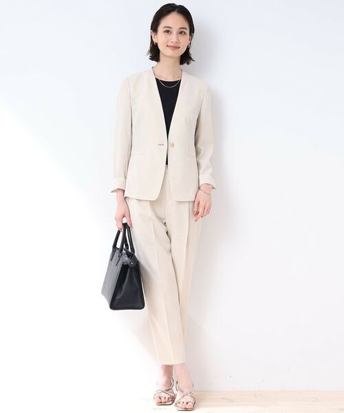 INDIVI / インディヴィ テーラードジャケット | 【洗える/スーツ/SETUP可能】リネン調ノーカラージャケット | 詳細23