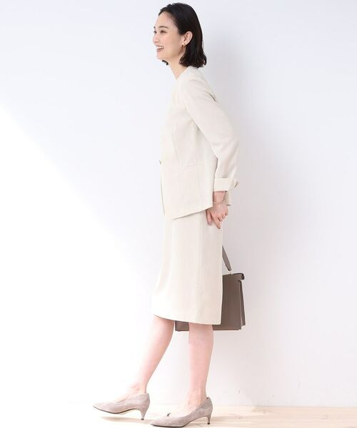 INDIVI / インディヴィ テーラードジャケット | 【洗える/スーツ/SETUP可能】リネン調ノーカラージャケット | 詳細25