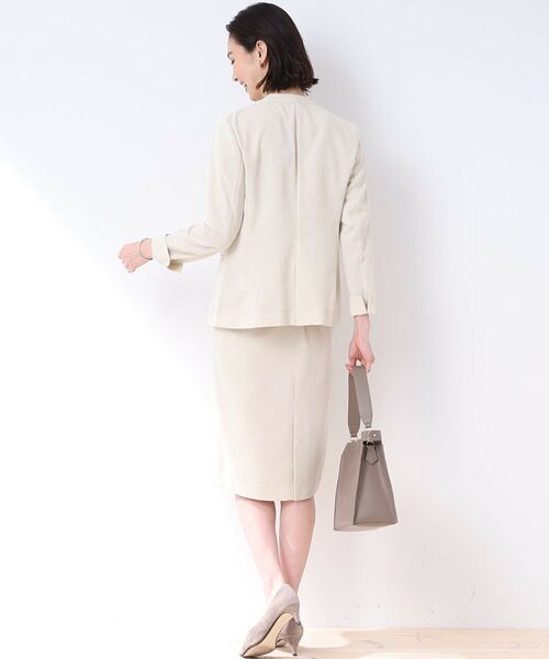 INDIVI / インディヴィ テーラードジャケット | 【洗える/スーツ/SETUP可能】リネン調ノーカラージャケット | 詳細26