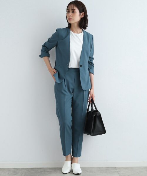 INDIVI / インディヴィ テーラードジャケット | 【洗える/スーツ/SETUP可能】リネン調ノーカラージャケット | 詳細28