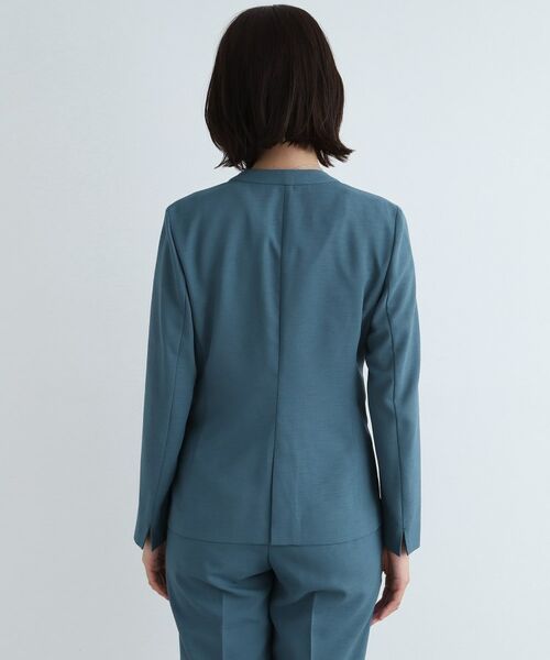 INDIVI / インディヴィ テーラードジャケット | 【洗える/スーツ/SETUP可能】リネン調ノーカラージャケット | 詳細4