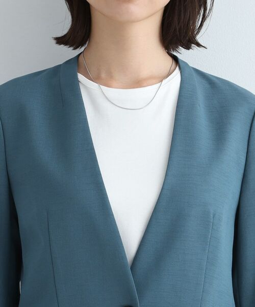 INDIVI / インディヴィ テーラードジャケット | 【洗える/スーツ/SETUP可能】リネン調ノーカラージャケット | 詳細5