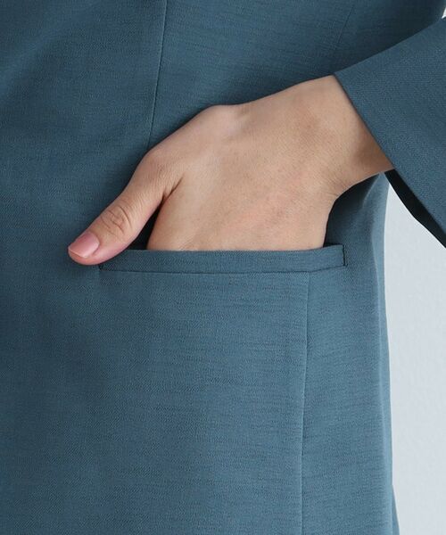INDIVI / インディヴィ テーラードジャケット | 【洗える/スーツ/SETUP可能】リネン調ノーカラージャケット | 詳細6