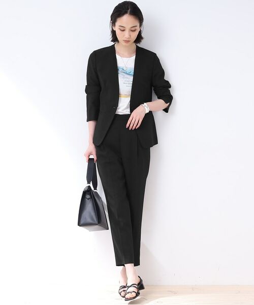 INDIVI / インディヴィ パンツ | 【洗える/スーツ/SETUP可能】リネン調テーパードパンツ | 詳細16