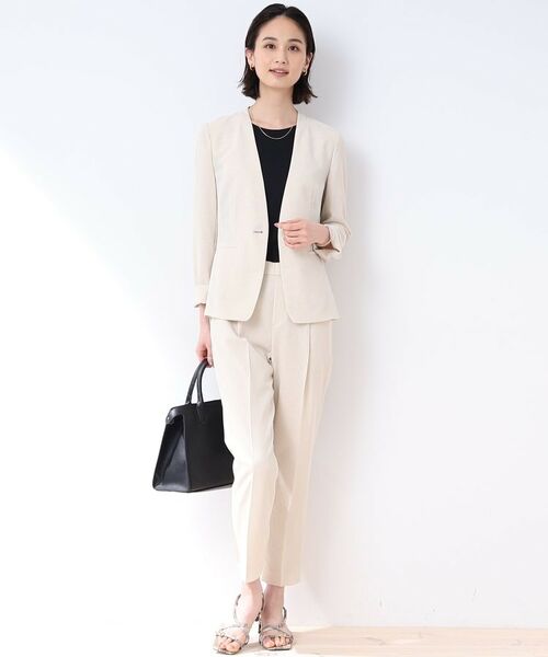 INDIVI / インディヴィ パンツ | 【洗える/スーツ/SETUP可能】リネン調テーパードパンツ | 詳細19