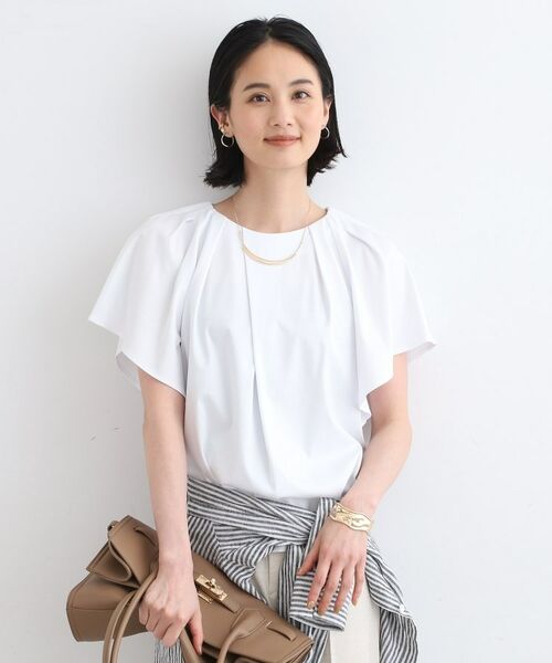INDIVI / インディヴィ カットソー | 【洗える】フレアスリーブトップス(ホワイト(001))