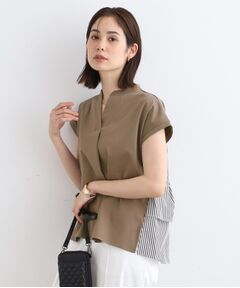 INDIVI / インディヴィ カットソー | 【洗える／バックシャン】ストライプ柄ミックスカットソートップス