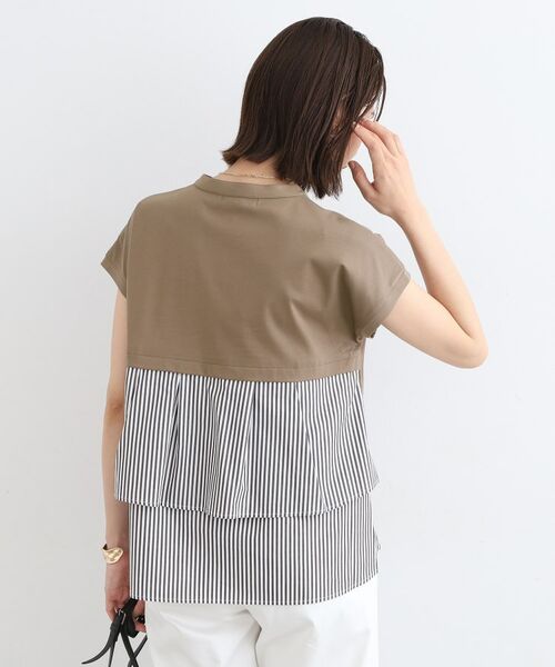 INDIVI / インディヴィ カットソー | 【洗える/バックシャン】ストライプ柄ミックスカットソートップス | 詳細11