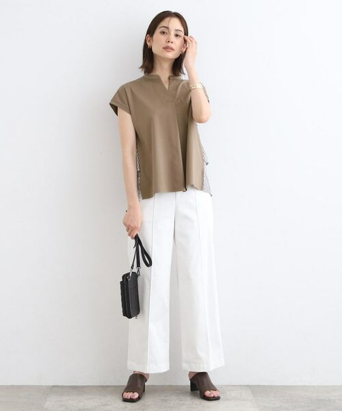 INDIVI / インディヴィ カットソー | 【洗える/バックシャン】ストライプ柄ミックスカットソートップス | 詳細12